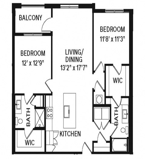 Avenue64 Luxury Apartments in O'Fallon, Missouri B1b Floor Plan